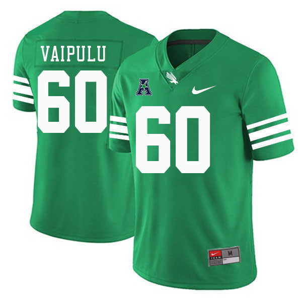 #60 Paula Vaipulu North Texas Mean Green College Football Jerseys Stitched-Green